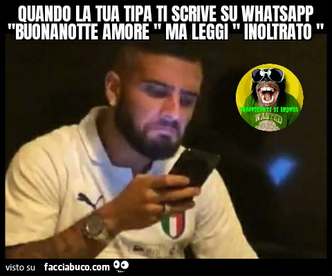 Quando la tua tipa ti scrive su WhatsApp Buonanotte amore ma leggi inoltrato