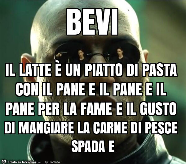 Bevi il latte è un piatto di pasta con il pane e il pane e il pane per la fame e il gusto di mangiare la carne di pesce spada e