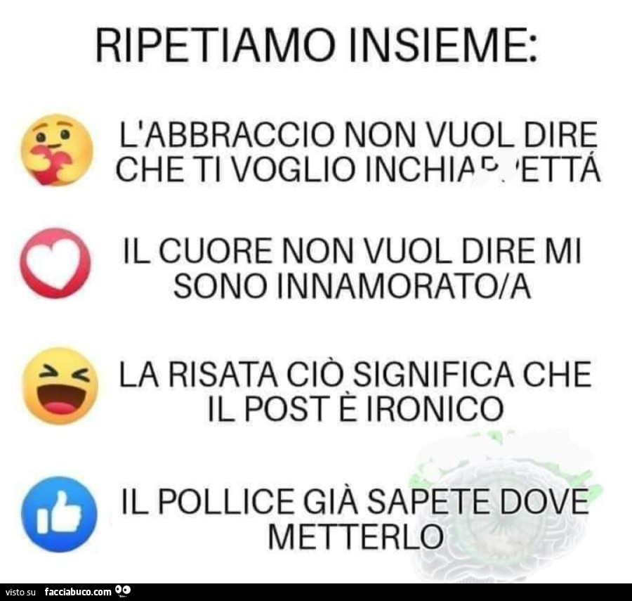 Ripetiamo insieme: l'abbraccio non vuol dire che ti voglio inchiappettà, il cuore non vuol dire mi sono innamorato/a