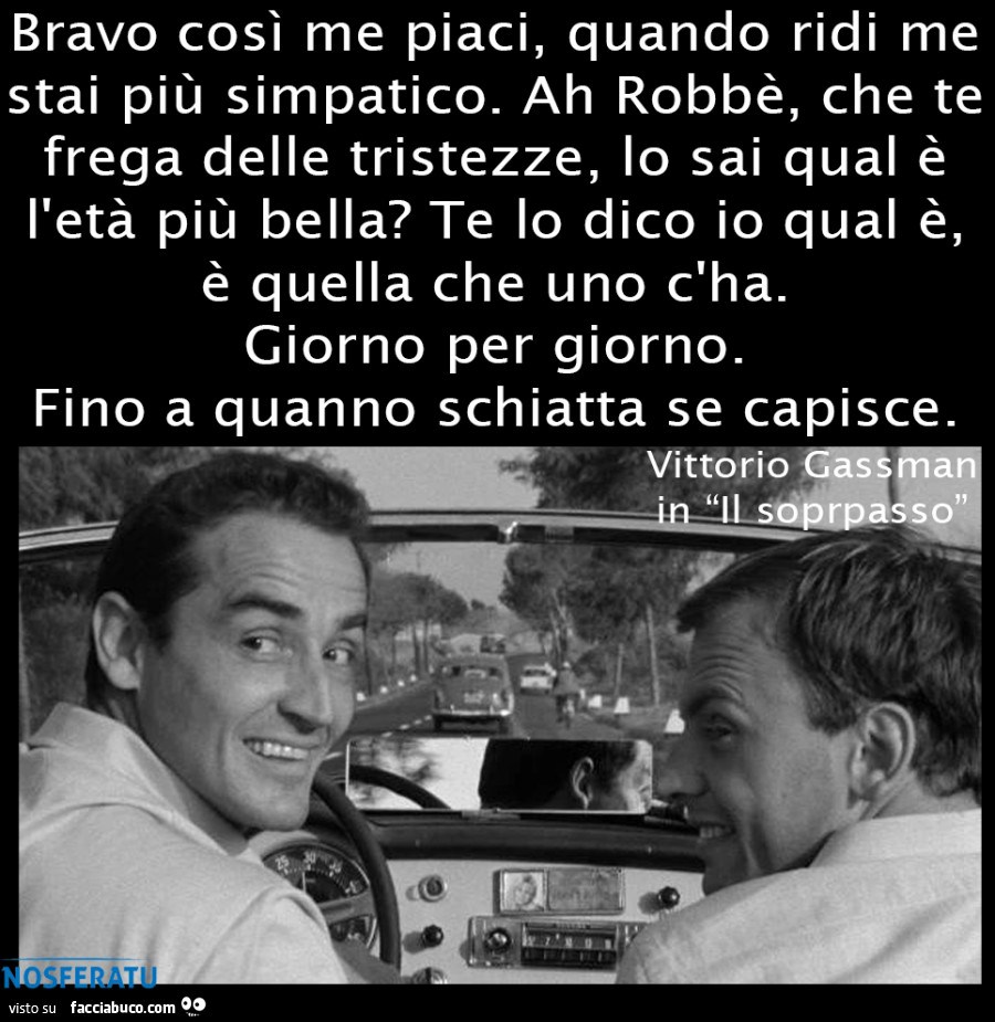 Vittorio Gassman in "Il sorpasso"