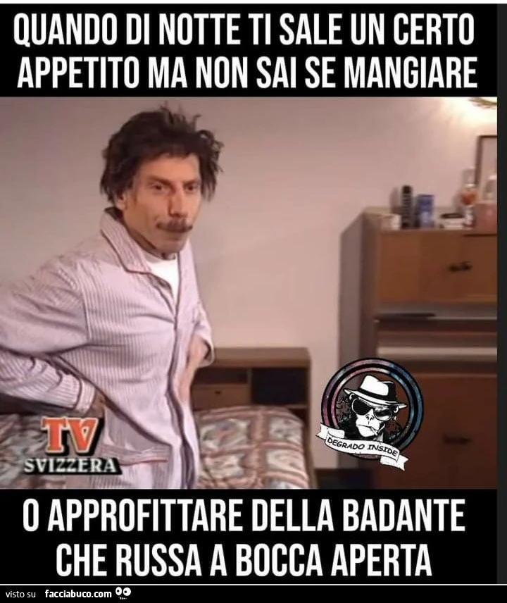 Quando di notte ti sale un certo appetito ma non sai se mangiare