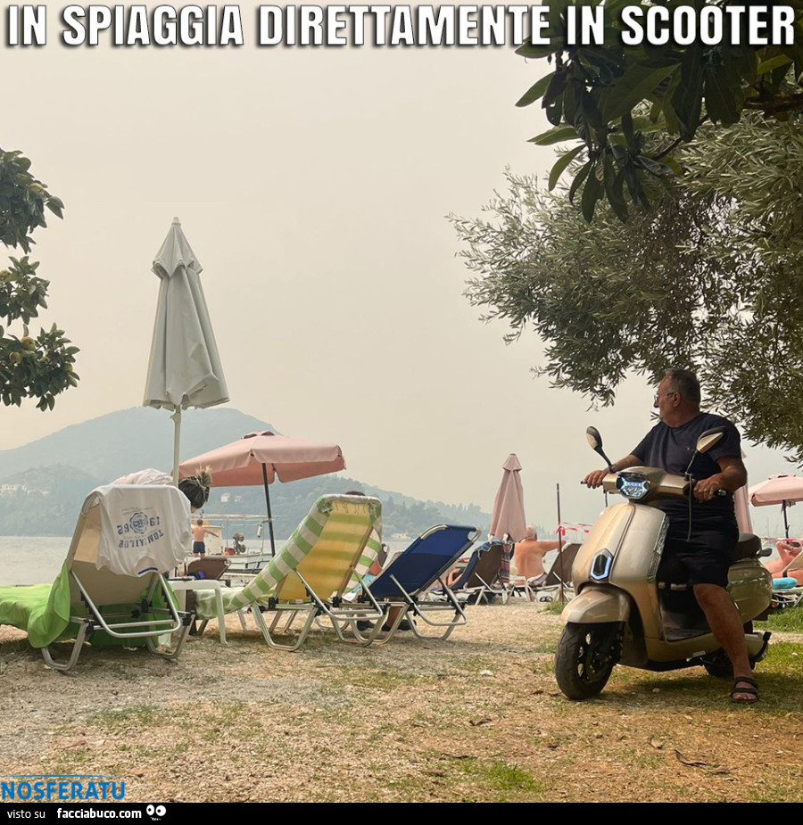 In spiaggia direttamente in scooter