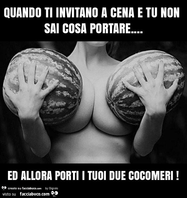 Quando ti invitano a cena e tu non sai cosa portare… ed allora porti i tuoi due cocomeri