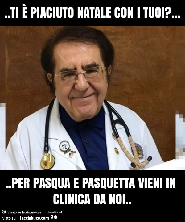 Ti è piaciuto natale con i tuoi? … per pasqua e pasquetta vieni in clinica da noi
