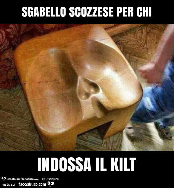 Sgabello scozzese per chi indossa il kilt