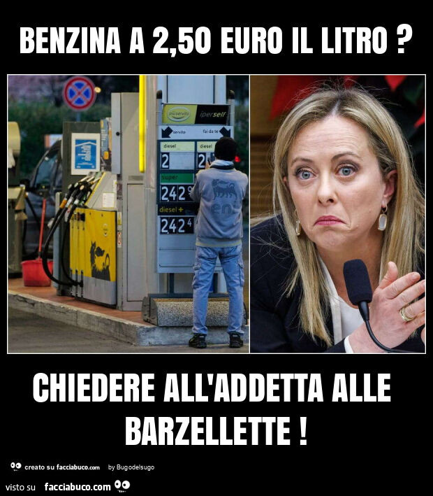 Benzina a 2,50 euro il litro? Chiedere all'addetta alle barzellette