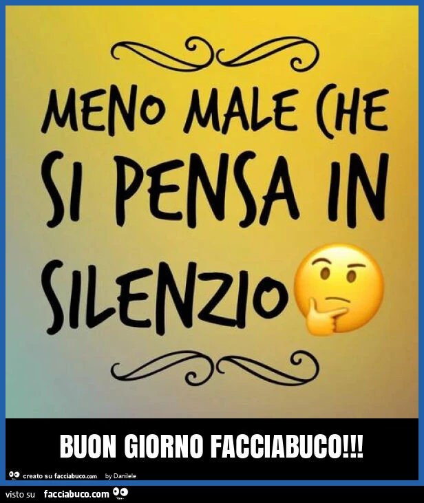 Buon giorno facciabuco