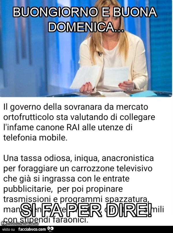 Buongiorno e buona domenica&hellip; si fa per dire