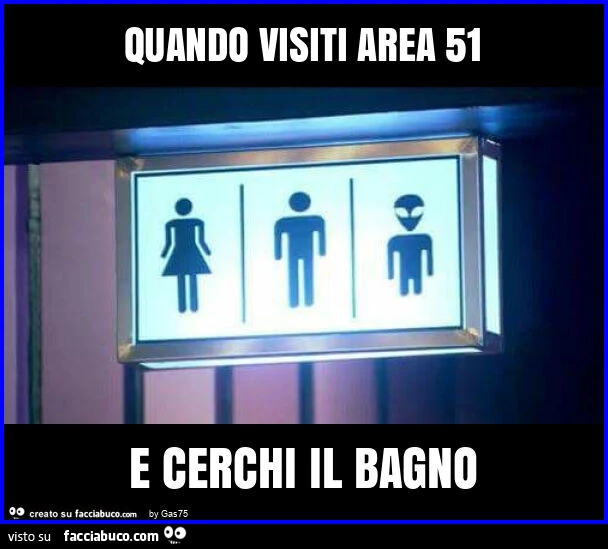 Quando visiti area 51 e cerchi il bagno