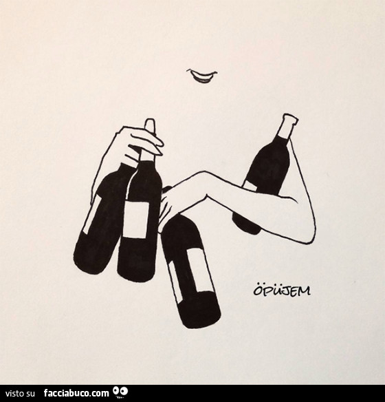 Prendendo bottiglie di vino