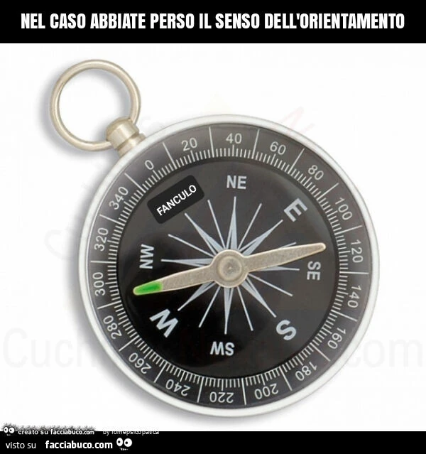 Nel caso abbiate perso il senso dell'orientamento