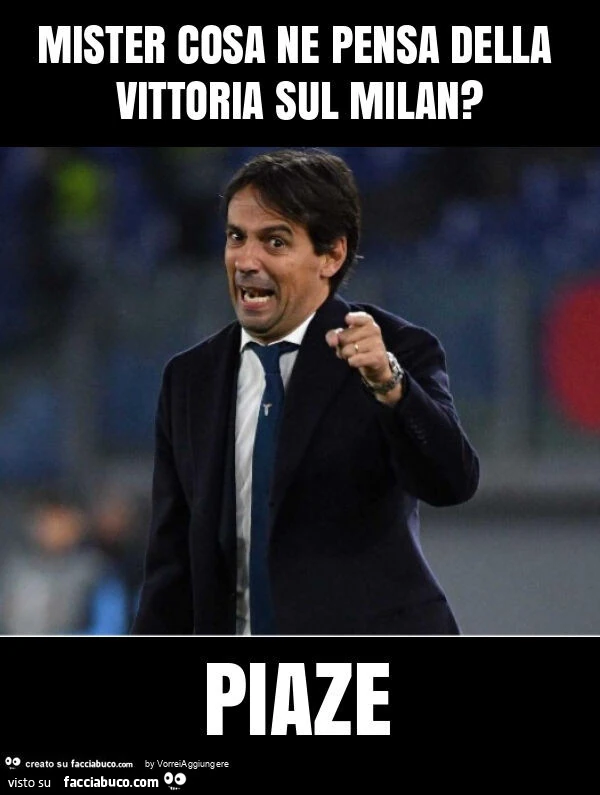 Mister cosa ne pensa della vittoria sul milan? Piaze