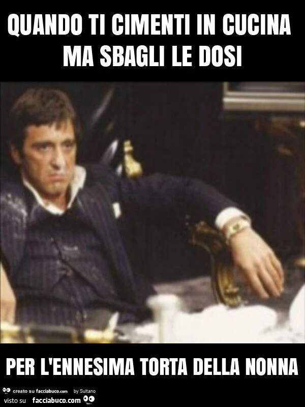 Quando ti cimenti in cucina ma sbagli le dosi per l'ennesima torta della nonna