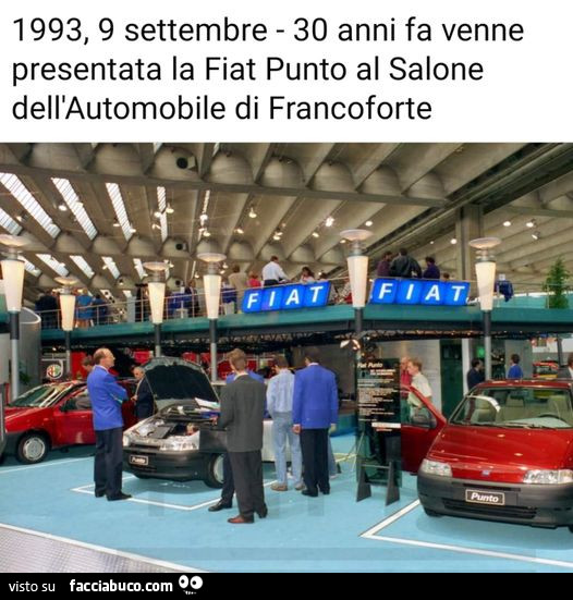1993, 9 settembre 30 anni fa venne presentata la fiat punto al salone dell'automobile di francoforte