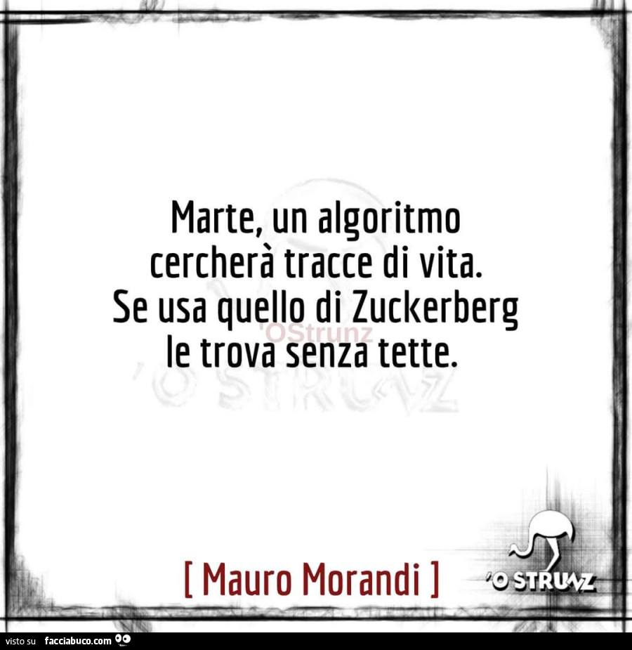Marte, un algoritmo cercherà tracce di vita. Se usa quello di zuckerberg le trova senza tette