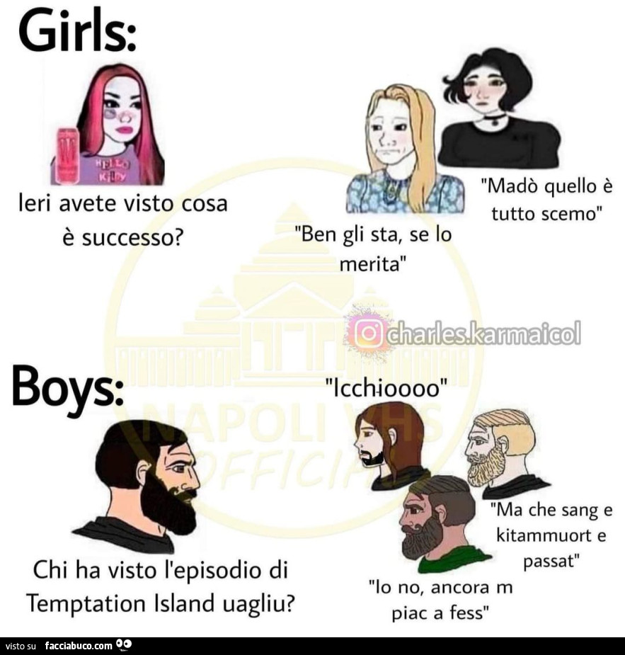 Tutti i meme su Temptation Island - Facciabuco.com