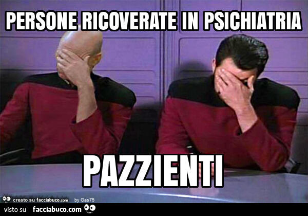 Persone ricoverate in psichiatria pazzienti
