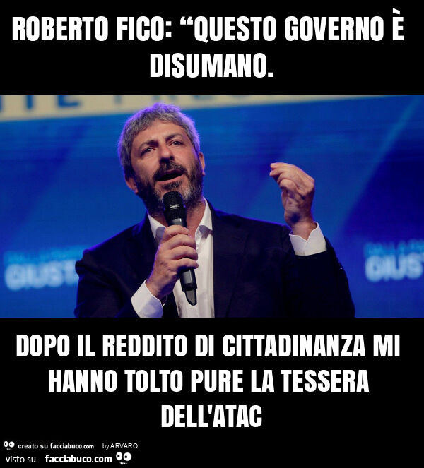 Roberto fico: “questo governo è disumano. Dopo il reddito di cittadinanza mi hanno tolto pure la tessera dell'atac
