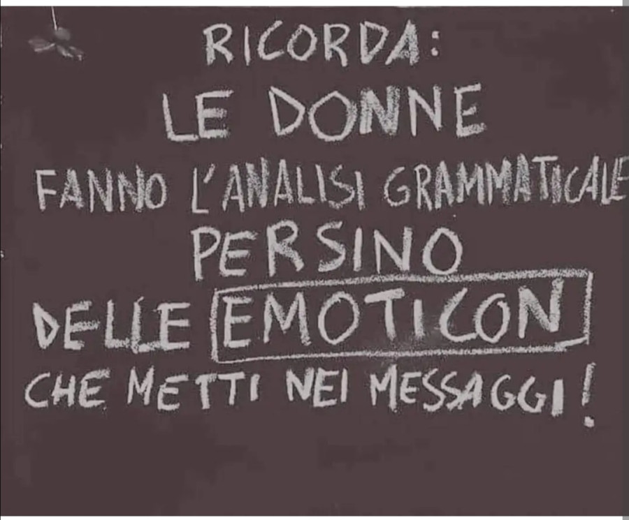 Emoction, analisi grammaticale, donne, messaggi