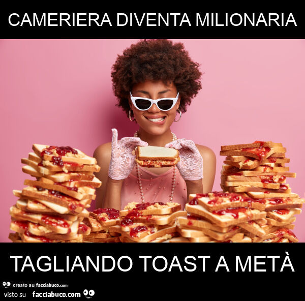 Cameriera diventa milionaria tagliando toast a metà