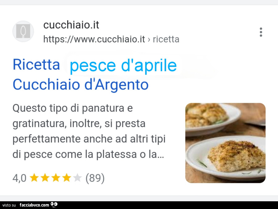 Ricetta pesce d'aprile