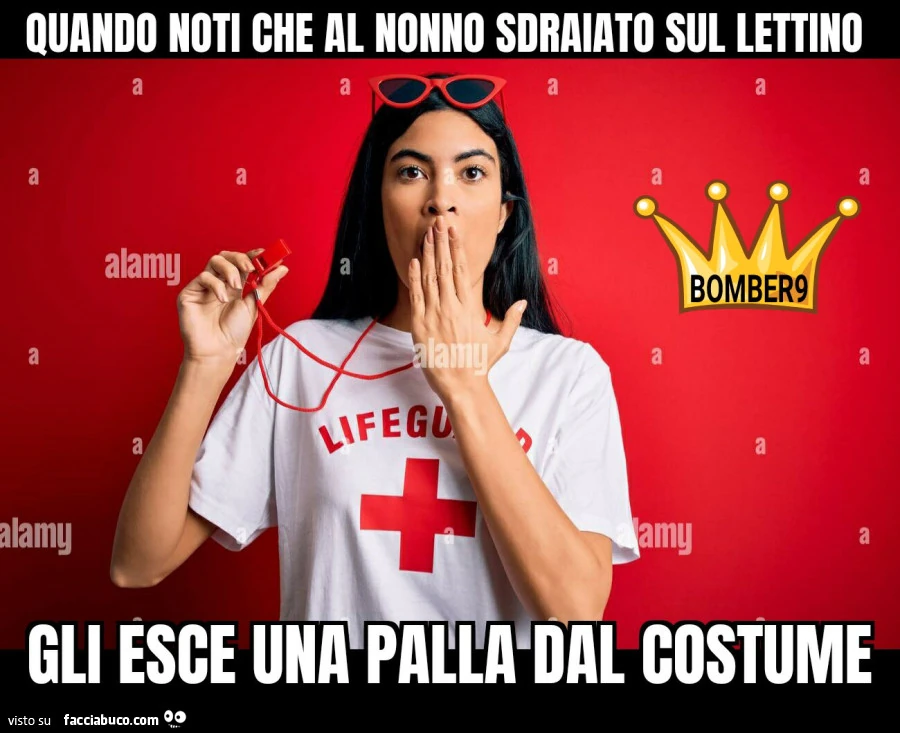 Quando noti che al nonno sdraiato sul lettino gli esce una palla