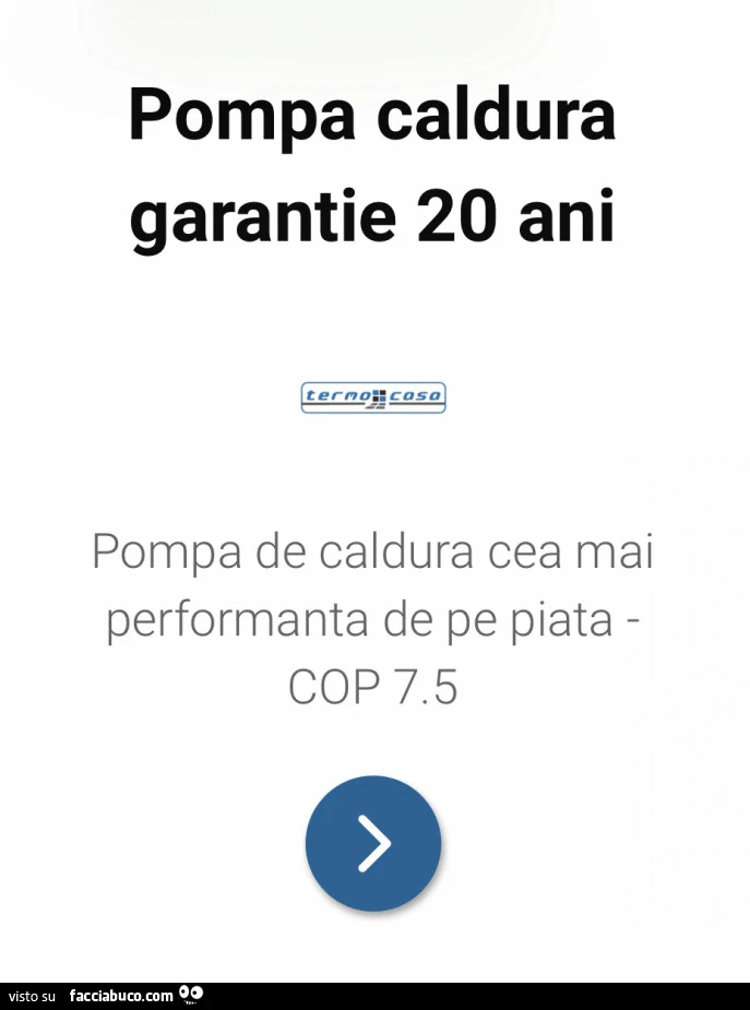 Pompa caldura garantie 20 ani
