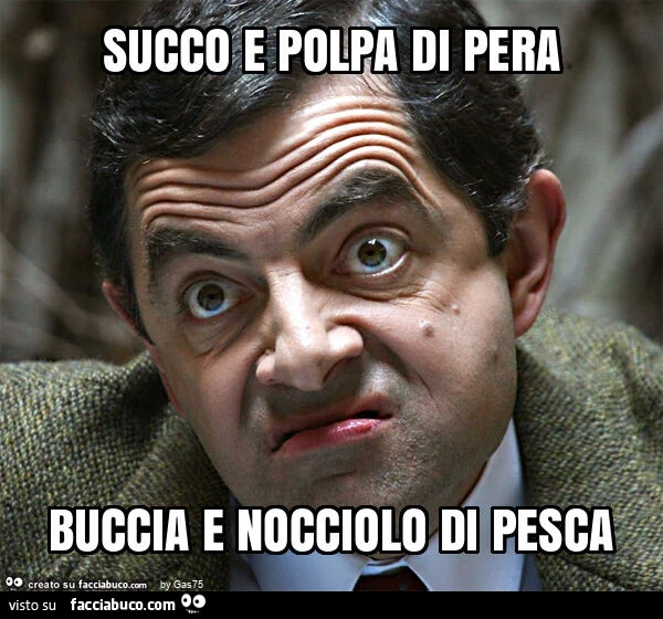 Succo e polpa di pera buccia e nocciolo di pesca