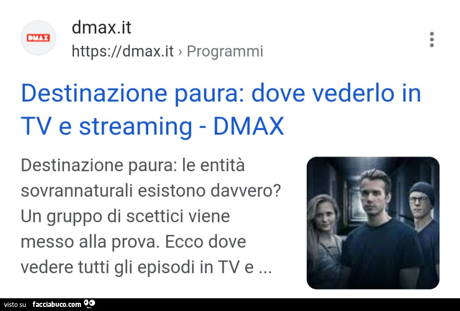 Destinazione paura: dove vederlo in tv e streaming dmax