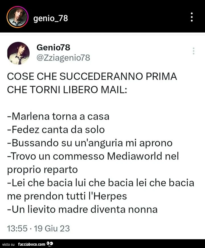 Cose che succederanno prima che torni libero mail