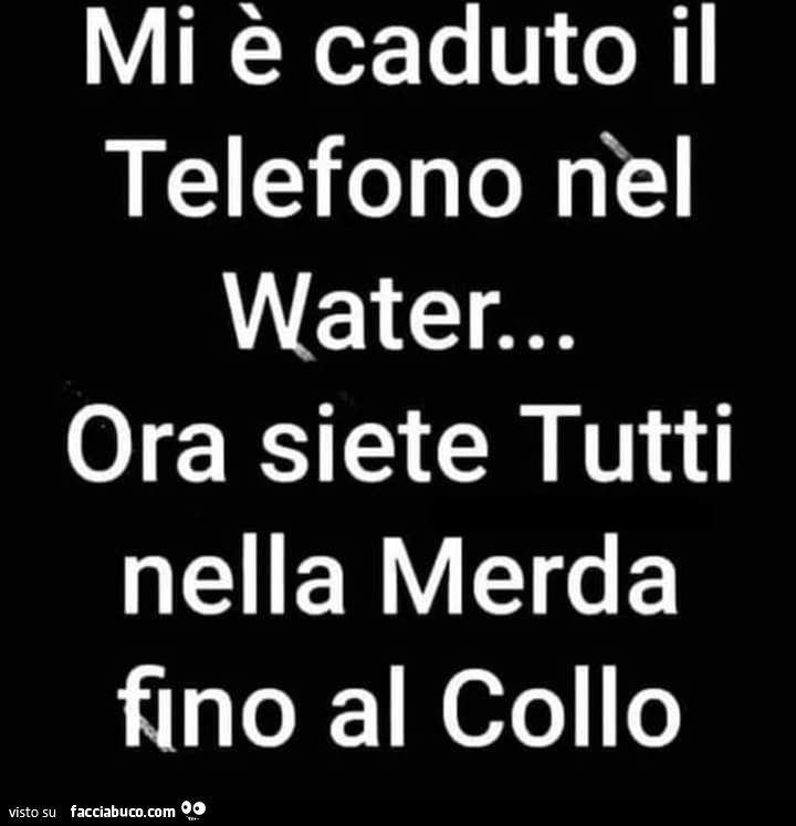 Mi è caduto il telefono nel water… ora siete tutti nella merda fino al collo