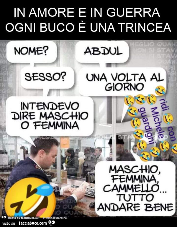 In amore e in guerra ogni buco è una trincea