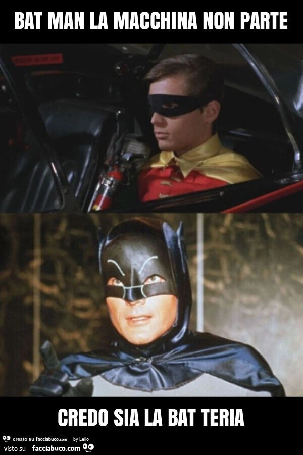 Bat man la macchina non parte credo sia la bat teria