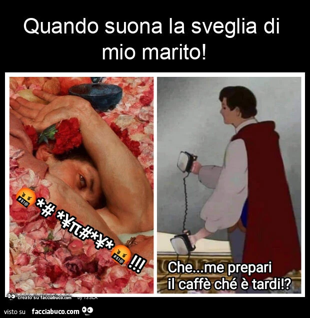Quando suona la sveglia di mio marito