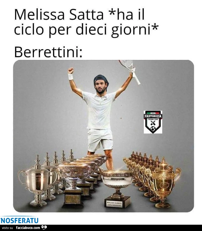 Quando Melissa Satta ha il ciclo Berrettini vince tutte le gare
