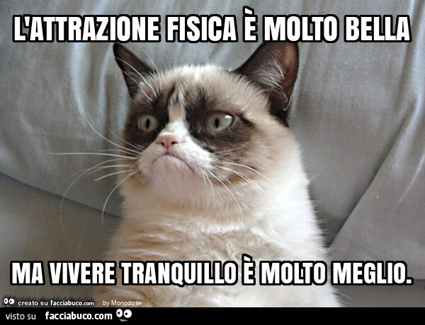 L'attrazione fisica è molto bella ma vivere tranquillo è molto meglio