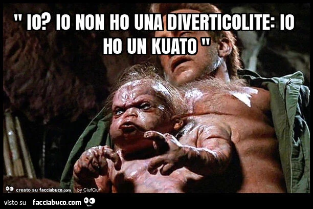 " io? Io non ho una diverticolite: io ho un kuato "