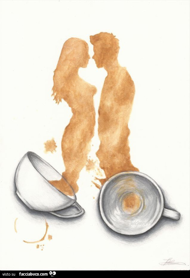 Uomo e donne macchie di caffè