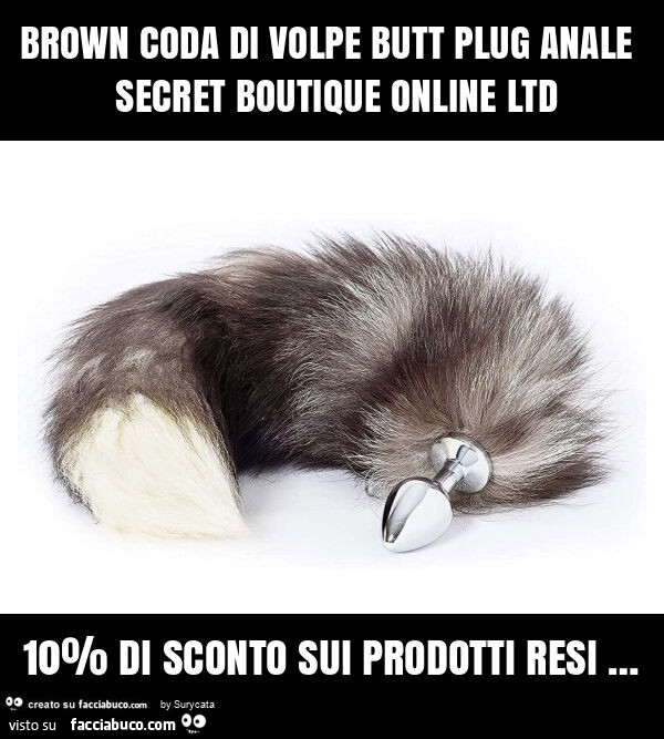 Brown coda di volpe butt plug anale secret boutique online ltd 10% di sconto sui prodotti resi …