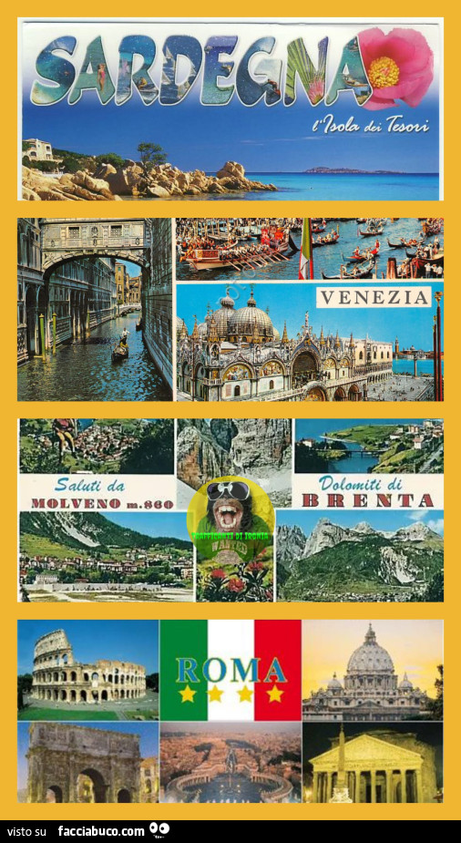 Sardegna Venezia Molveno roma cartoline