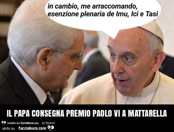 Il papa consegna premio paolo vi a mattarella